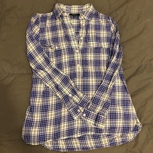 Madewell blue plaid button down shirt - XS
